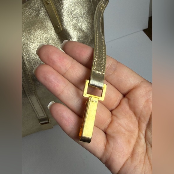 Tiffany & Co. Reversible Tote Bag Metallic Gold Leather/Mustard Suede - Picture 2 of 16